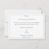 Aquamarin & grau Elegante sein meine Bridesmaid Ca Karte (Rückseite)