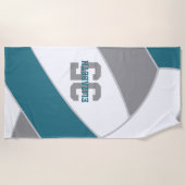 aquamarin-grau oder JEDES Volleyballteam farblich  Strandtuch (Vorderseite)