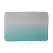 Aquamarin Grau Ombre Fading Badematte (Vorderseite)