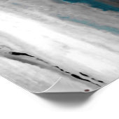 Aquamarin Grau Schwarz und Weiß Abstrakt Poster (Ecke)