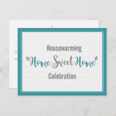 Aquamarin Grau Zuhause Sweet Zuhause Housewärming  Einladungspostkarte (Vorne/Hinten)