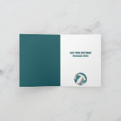 aquamarin-Grauer Volleyball zum Geburtstag Karte (Innenseite)