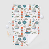 Aquamarin-graues, nautisches Muster Golfhandtuch (Insitu)