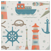 Aquamarin-graues, nautisches Muster Stoff (Nahaufnahme)