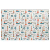 Aquamarin-graues, nautisches Muster Stoff (Fat Quarter (45,7 x 55,9 cm))
