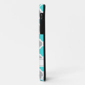Aquamarin-graumarokkanisches Trellis-Muster Case-Mate iPhone Hülle (Hinten/Links)