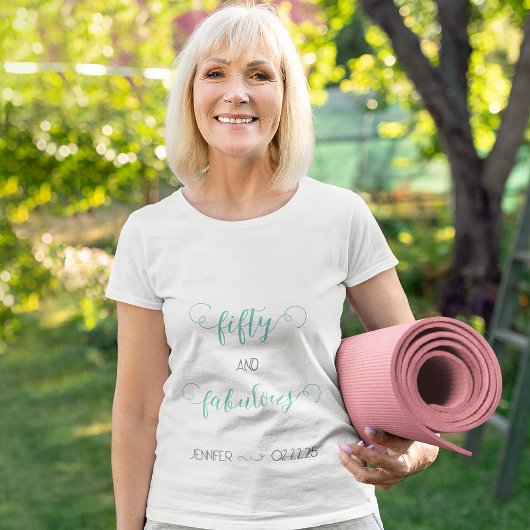 Aquamarin Gray 50 und fabelhafter Geburtstag T-Shirt