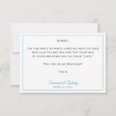 Aquamarin & gray Be My Trauzeuge Fun Bow Krawatte Karte (Rückseite)