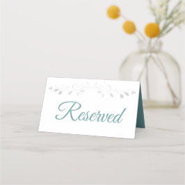 Aquamarin & gray Elegant Hochzeit vorbehalten Plat Platzkarte