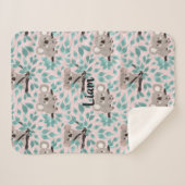 Aquamarin Gray Koala Bear Baby Sherpa Blanket Sherpadecke (Vorderseite (Horizontal))
