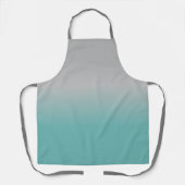 Aquamarin Gray Ombre Simple Schürze (Vorderseite)