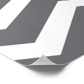 Aquamarin Gray Zickzack Custom Poster (Ecke)