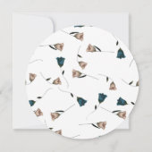 Aquamarin Green, Beige Garden Rose Boho Wedding Einladung (Rückseite)