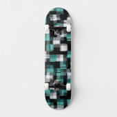Aquamarin Green Blue Schwarz-weiß Trendsetter Kari Skateboard (Vorderseite)