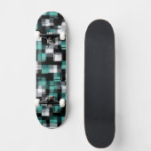 Aquamarin Green Blue Schwarz-weiß Trendsetter Kari Skateboard (Vorderseite)