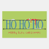 Aquamarin & Green Elf Shenanigans Weihnachten Rechteckiger Aufkleber (Vorderseite)