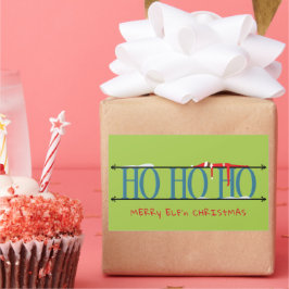 Aquamarin & Green Elf Shenanigans Weihnachten Rechteckiger Aufkleber