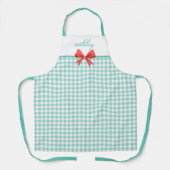 Aquamarin Green Gingham Schürze (Vorderseite)