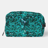 Aquamarin Green Glam Confetti Waschbeutel (Rückseite)