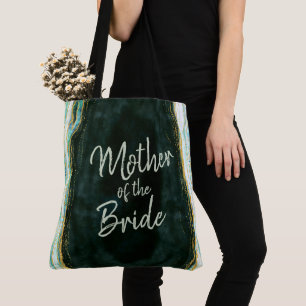 Aquamarin Green & Gold Agate Marble Mutter der Bra Tasche