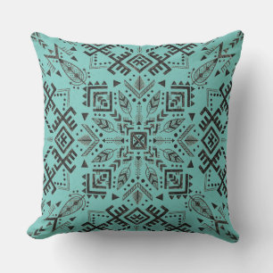 Aquamarin Green Mandala Pillow Kissen