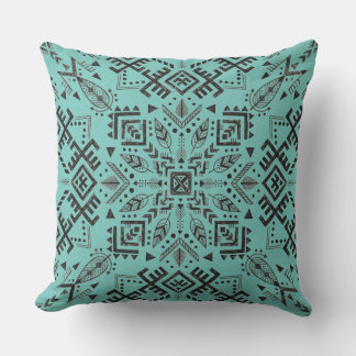Aquamarin Green Mandala Pillow Kissen
