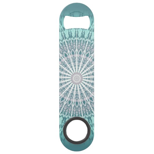 Aquamarin Green Mandala Speed Flaschenöffner (Vorderseite)