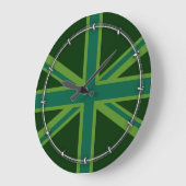 Aquamarin Green UK Union Jack Decor Große Wanduhr (Winkel)