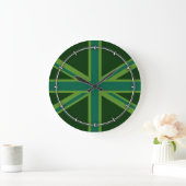Aquamarin Green UK Union Jack Decor Große Wanduhr (Zuhause)