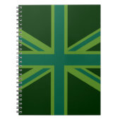 Aquamarin Green UK Union Jack Decor Notizblock (Vorderseite)