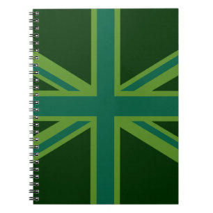 Aquamarin Green UK Union Jack Decor Notizblock
