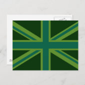 Aquamarin Green UK Union Jack Decor Postkarte (Vorne/Hinten)