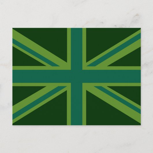 Aquamarin Green UK Union Jack Decor Postkarte (Vorderseite)