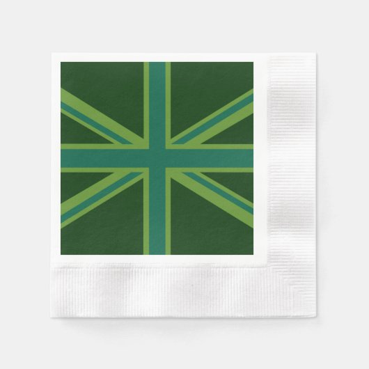 Aquamarin Green UK Union Jack Decor Serviette (Vorderseite)