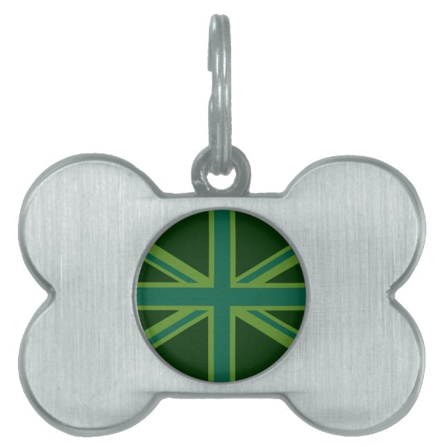 Aquamarin Green UK Union Jack Decor Tiermarke (Vorderseite)