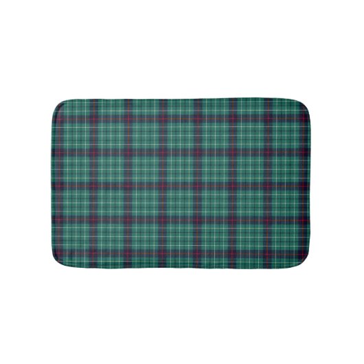 Aquamarin Green und Navy Blue Duncan Scotch Karier Badematte (Vorderseite)