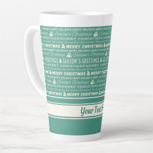 Aquamarin Green White Frohe Weihnachts Retro Typog Milchtasse