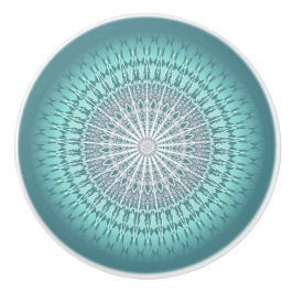 Aquamarin Green Zickzack Mandala Modern Keramikknauf