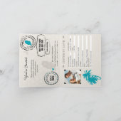 Aquamarin Grenada Island Palm Tree Wedding Passpor Einladung (Innenseite)