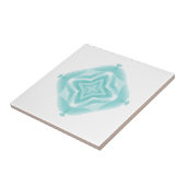 Aquamarin-grün-blau 4 Punkte geometrische Gestaltu Fliese (Seite)