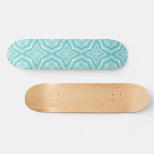 Aquamarin-grün-blaues geometrisches Design Skateboard (Horizontal)