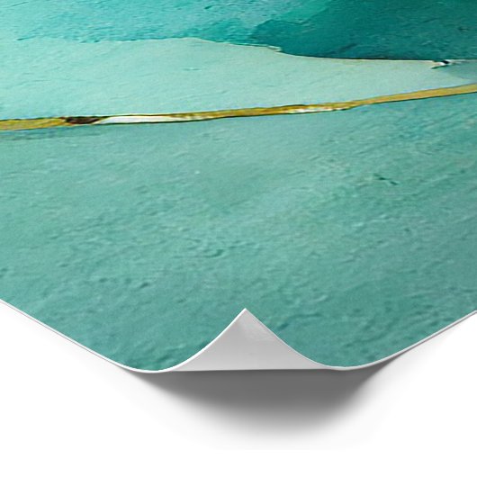 Aquamarin grün botanisch poster (Ecke)