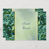 Aquamarin-grün-elegantes formales Party Einladung (Vorne/Hinten)