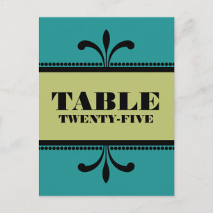 Aquamarin/Grün Extravagant Art Deco Tischnummer Po
