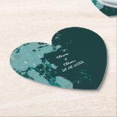 Aquamarin-grün-farbiger Spritzer Herz-Shaped Unter Untersetzer (angewinkelt)