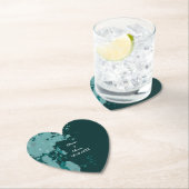 Aquamarin-grün-farbiger Spritzer Herz-Shaped Unter Untersetzer (Vor Ort)