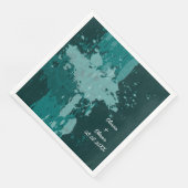 Aquamarin-grün-farbiger Spritzer Serviette (Ecke)