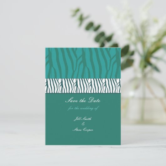 Aquamarin grün Save the Date (Stehend Vorderseite)