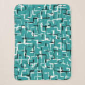 Aquamarin grün Schwarz-weiß Sherpadecke (Vorderseite)