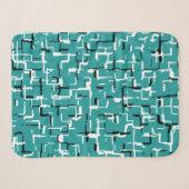 Aquamarin grün Schwarz-weiß Sherpadecke (Vorderseite (Horizontal))
